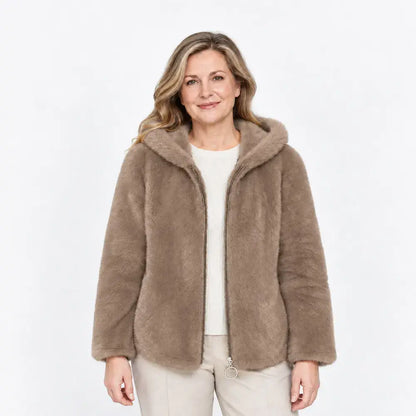 🔥【M-7XL】Jachetă de iarnă din fleece pentru femei – groasă, reversibilă, cu glugă, izolată termic, cu fermoar.