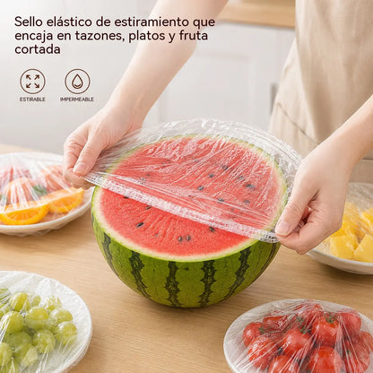 【200 bucăți】Film transparent de unică folosință, ideal pentru recipiente și alimente. Se potrivește perfect, asigură o etanșare bună și este ușor de utilizat