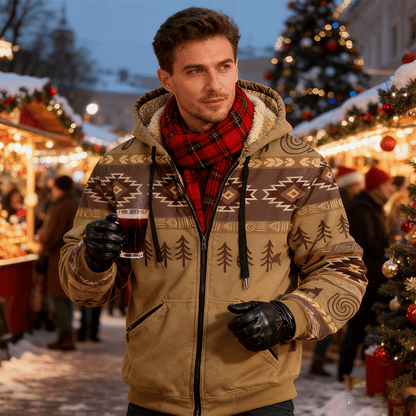 【Половина цена за сезона на есента и зимата】 Мъжко яке за есен и зима с качествено свободен стил, допълнителен плюш, дебела и от агнене вълна