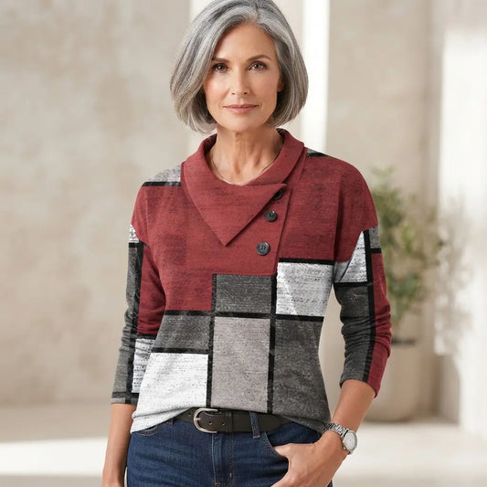 🍂【S-5XL】2026 Top modern cu mânecă lungă și imprimeu