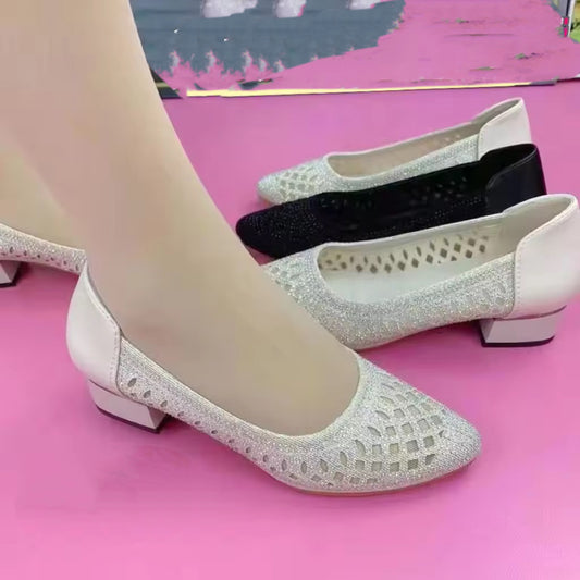 【35-41】Sandale Hot Diamond Mesh Hollow respirabile pentru damă-3728446