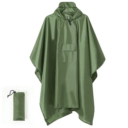 🏕️ Poncho de ploaie multifuncțional 3 în 1 | Pelerină impermeabilă + Cort de camping + Saltea de sol | Pentru drumeții și camping 🌧️