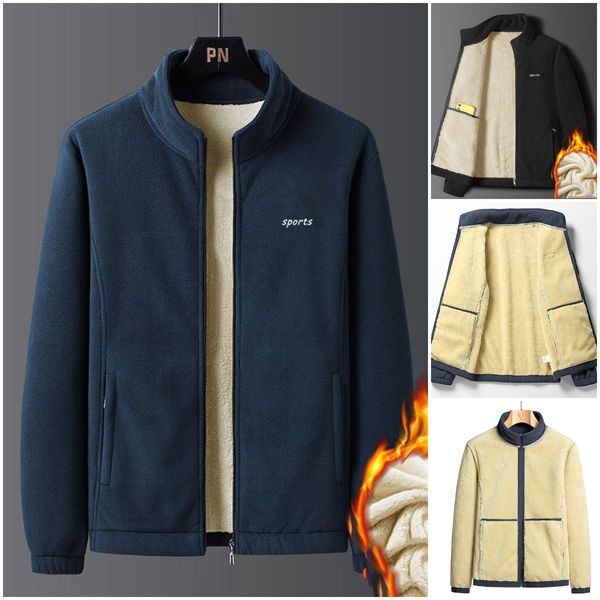 ⛄【Размери M-5XL】Нова мъжка дебела аksamitена kurtka с ягненски мех, за есен и зима