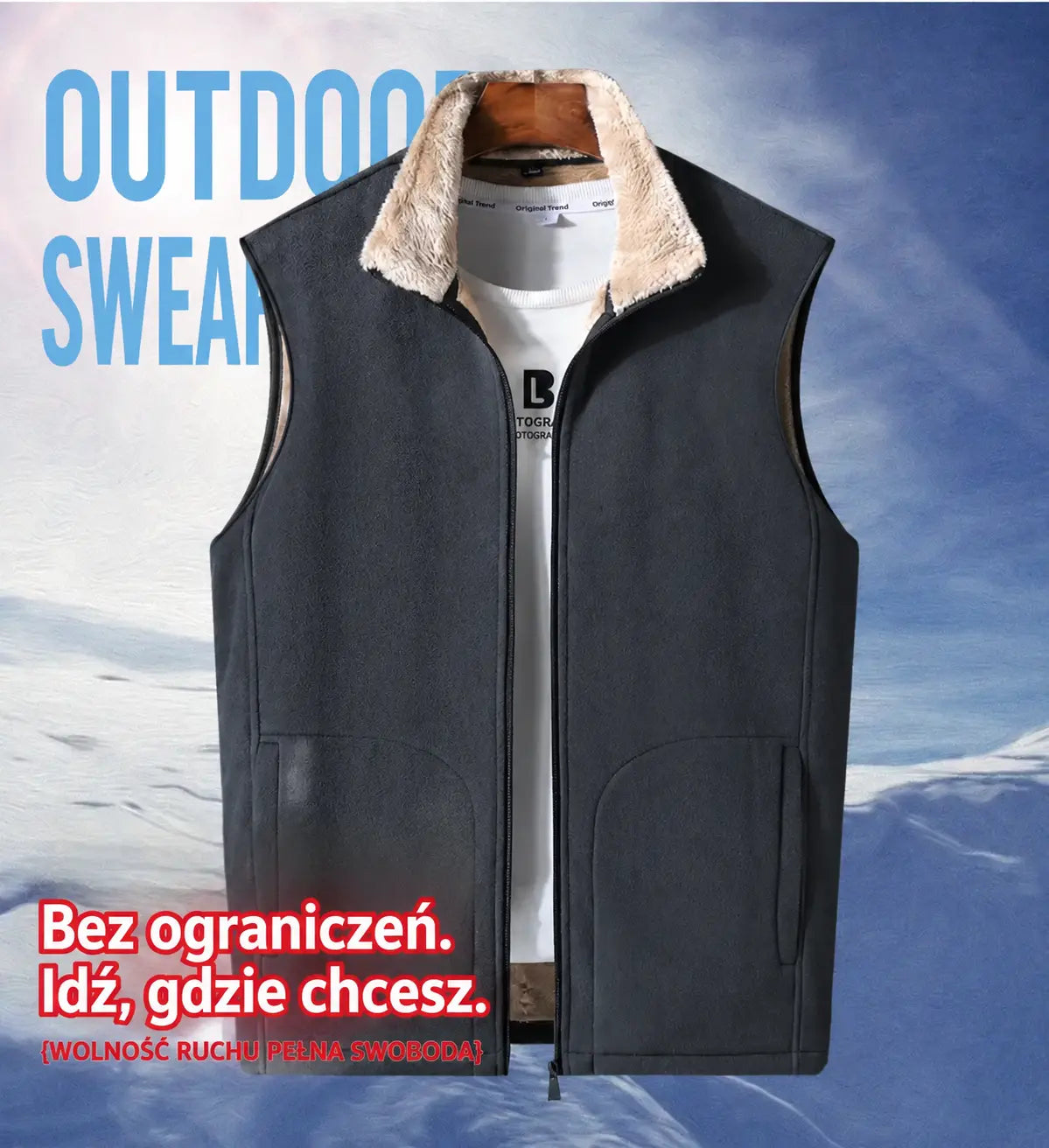 😍【M-SXL】Vestă de iarnă din cașmir pentru bărbați, cu căptușeală din fleece – călduroasă și confortabilă