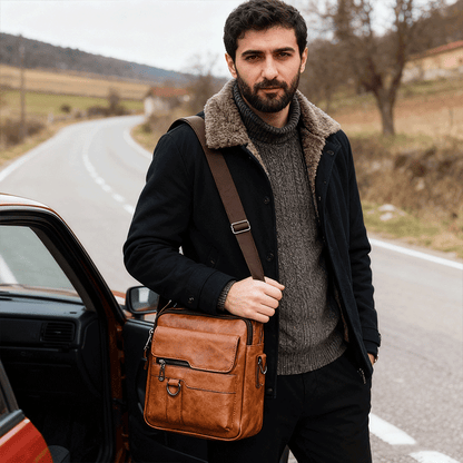 🔥Nova akcija 50% popust 👜 Moderna in vsakodnevna moška usnjena torba, velika zmogljivost