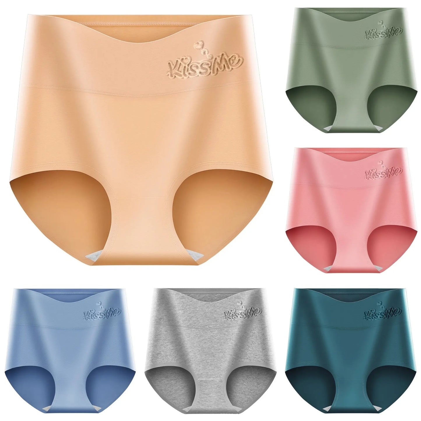 💖【🔥6 bucăți la doar 149 lei】Chiloți talie înaltă cu efect de ridicare a șoldurilor, fabricați din bumbac de calitate superioară ✨️ (potriviți pentru greutatea 45–105 kg)
