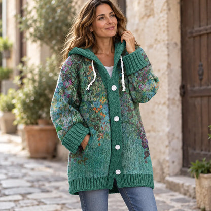 🤗✨ Ultima zi – reducere de 50%【S–7XL】✨ Geacă de iarnă elegantă pentru femei, cu vatelină, glugă și imprimeu