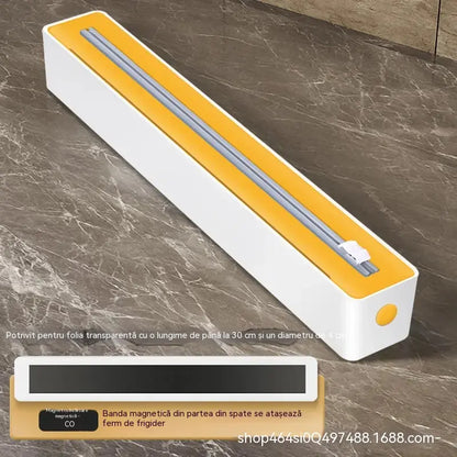 🍱 Dispozitiv magnetic de tăiat folie alimentară, cu montare pe perete – ideal pentru tăiere și depozitare.✅