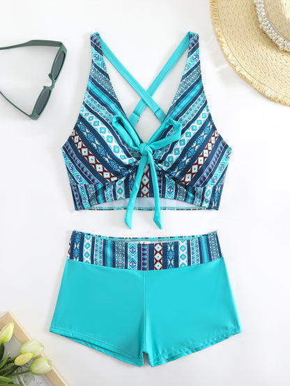 🏊‍👙【Ofertă de vară cu timp limitat】🌴 Costum de baie elegant, mărime mare, cu imprimeu