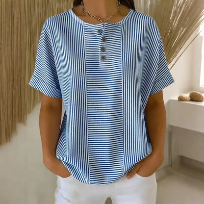 🎁Tricou casual pentru femei, în culoare uni, cu decolteu în V