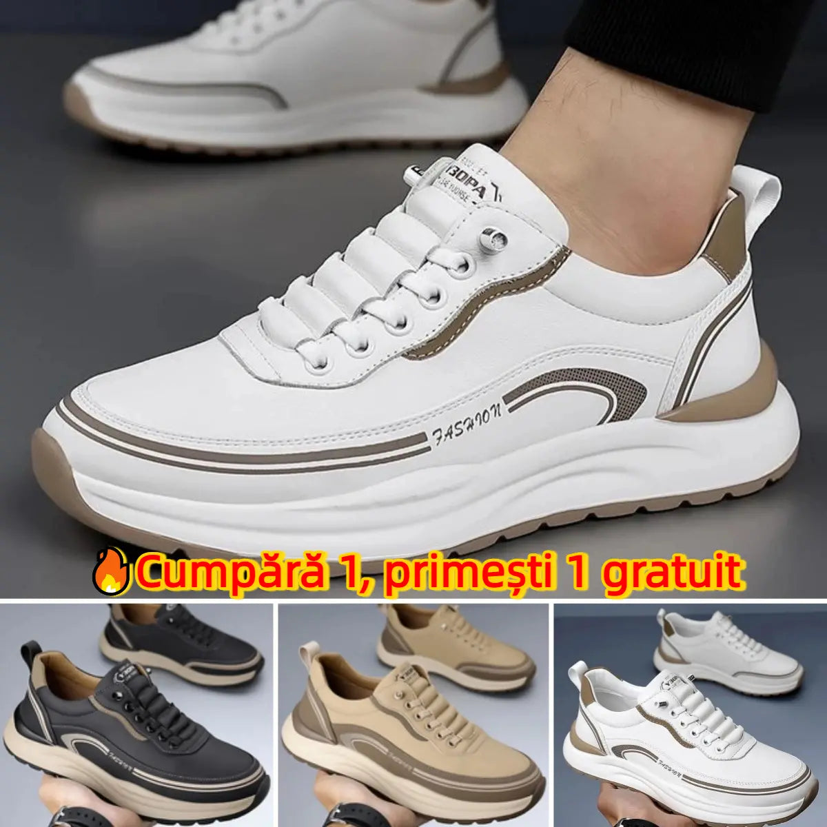 【⚡Reducere de 50% pentru o perioadă limitată】🔥[39-45]Pantofi sport din piele rezistentă la apă și murdărie, cu talpă moale pentru confort maxim