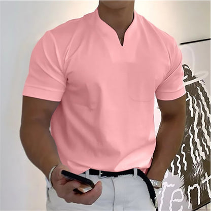 💪👔Tricou polo sport supradimensionat pentru bărbați, confecționat din bumbac elastic
