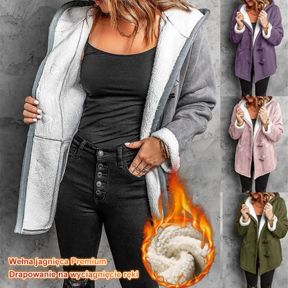 🐏🥼Reducere de 50%💖 Haină elegantă și călduroasă pentru femei, din imitație de piele întoarsă și cu căptușeală din fleece; mărimi S-5XL; geacă casual de iarnă.