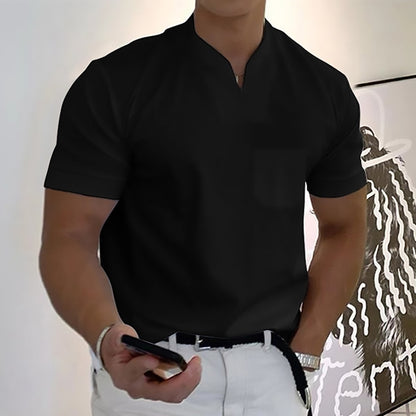 💪👔Tricou polo sport supradimensionat pentru bărbați, confecționat din bumbac elastic