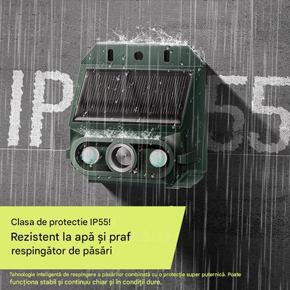 【🔥Cumpărați 1, primiți 1 gratuit】🔥Repelent solar cu ultrasunete pentru animale pentru exterior Repelent pentru păsări cu lumină infraroșu intermitent cu LED roșu și albastru