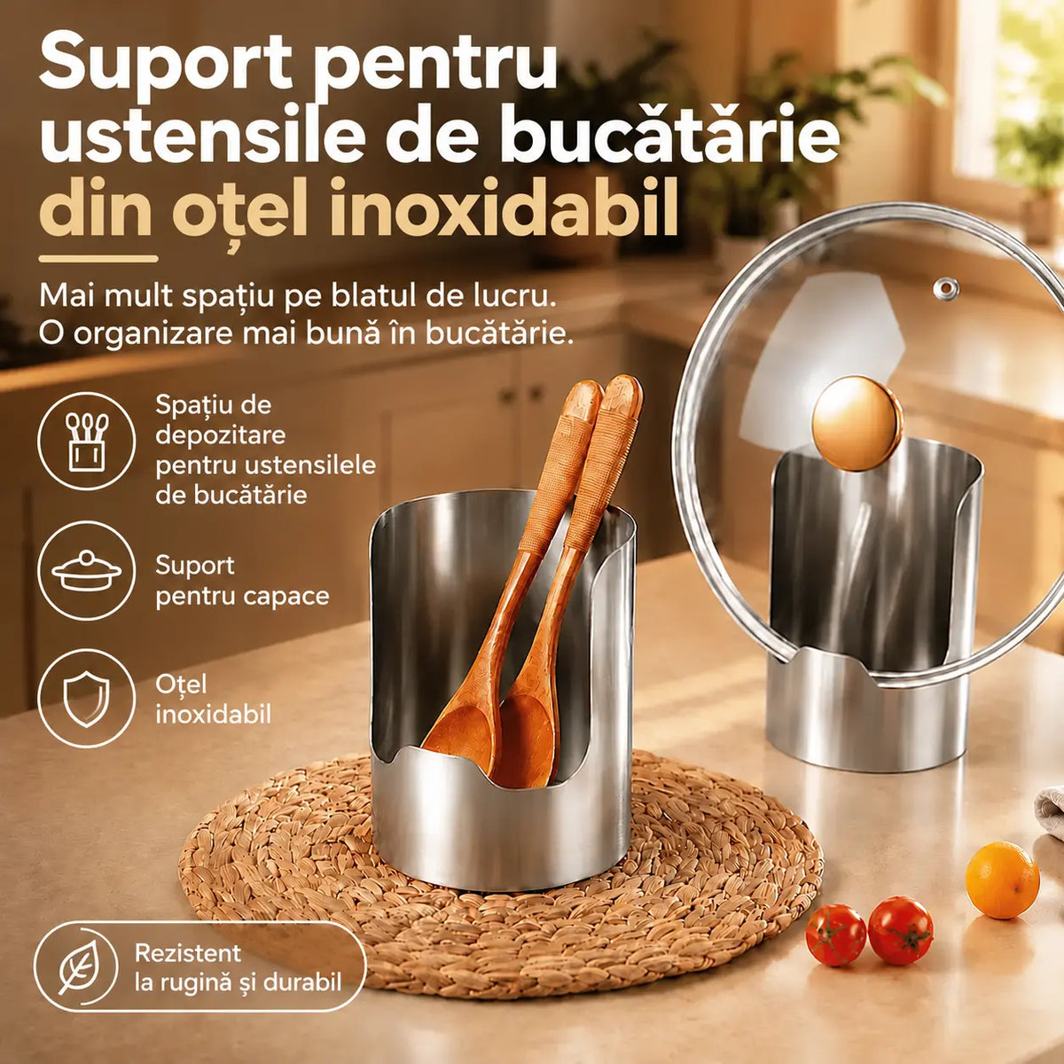 🔥【Cumperi 1, primești 1 GRATIS】🥄 Organizator multifuncțional pentru ustensile de bucătărie: totul ordonat și la îndemână! ✨🏠