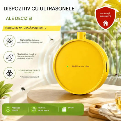 🔥【2 bucăți la 139 lei】🐦 Dispozitiv portabil cu ultrasunete pentru alungarea păsărilor｜Dispozitiv automat pentru alungarea porumbeilor, ideal pentru balcoane, grădini și spații exterioare