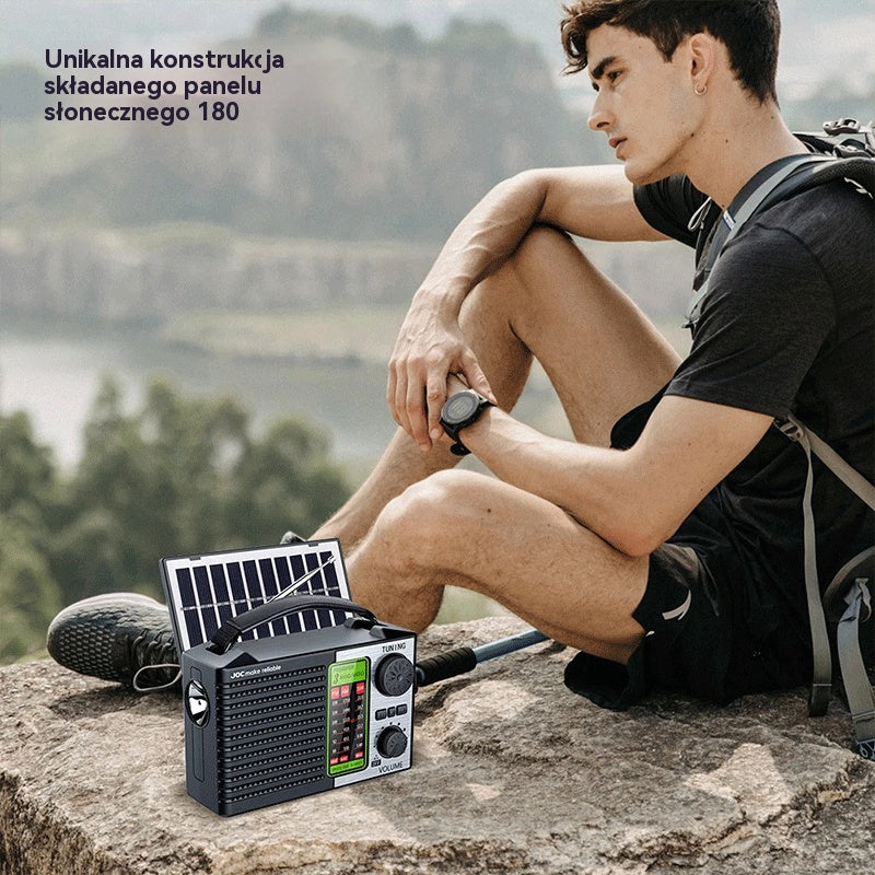 💥🏕️【Nowość】Wielofunkcyjne przenośne radio, radio AM, Bluetooth z kartą TF, dźwięk wielostrefowy