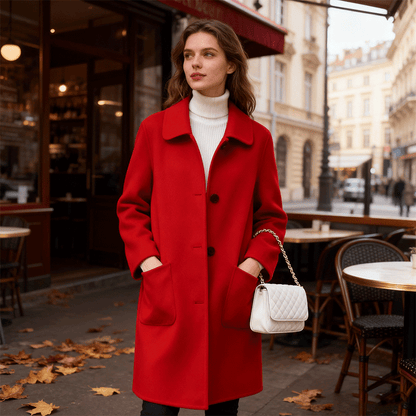 📢50% rabat 🔥Nowy model 2025 roku damski wyjątkowy kaput z czystej wełny