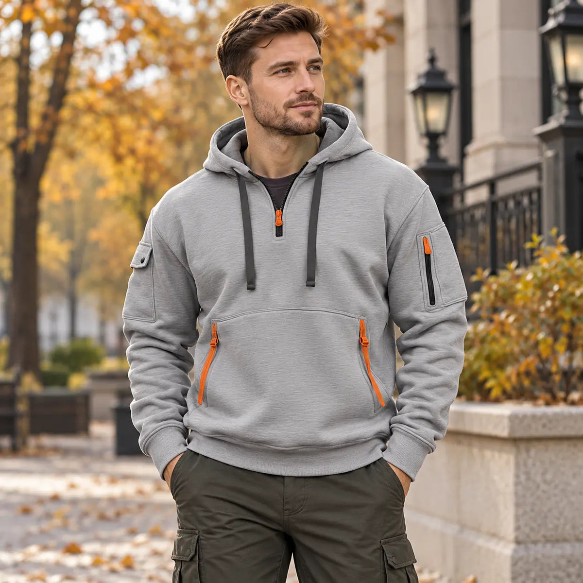 🍂【Ofertă limitată în timp: Reducere 50%🔥】Noutăți toamnă/iarnă: Hanorac bărbătesc cu fermoar și buzunare multiple