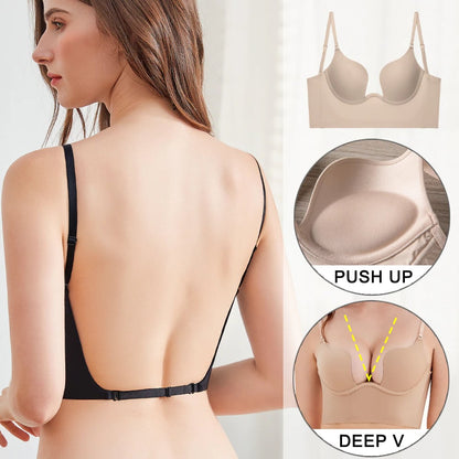 🌸【Cumpără unul, primești unul gratuit】Sutien push-up fără spate, multiple stiluri de purtare, potrivit pentru toate tipurile de haine
