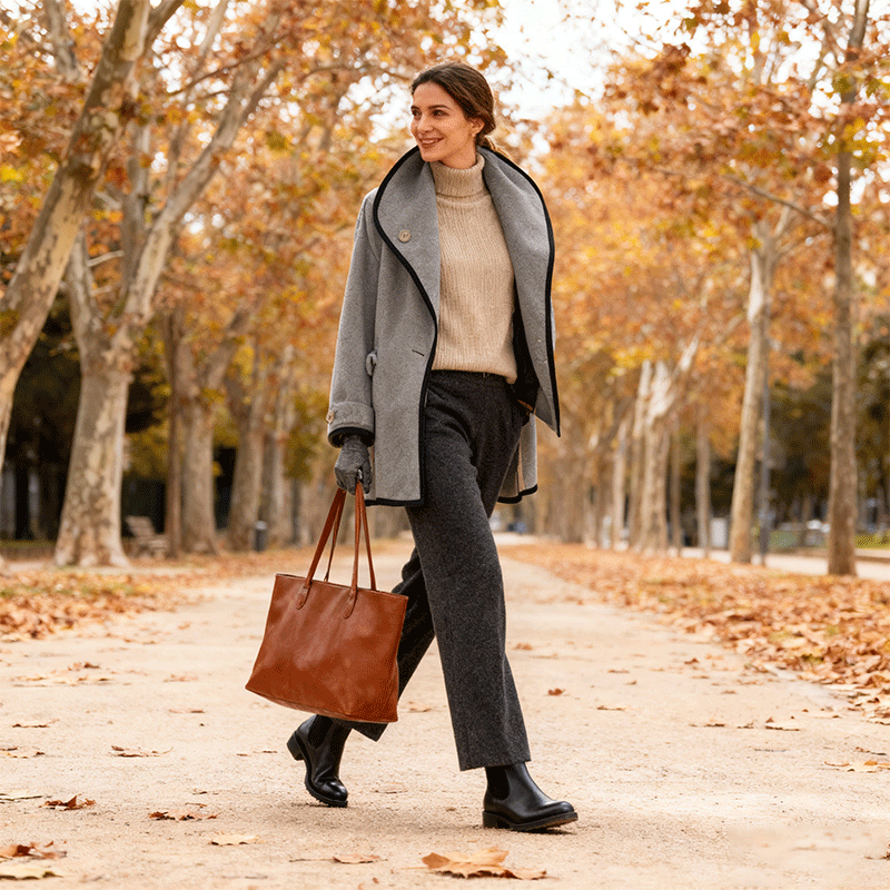 🥰【S-5XL】Nuevo abrigo de peluche multicolor de otoño-invierno, con gorro, cuello amplio y cuello Peter Pan