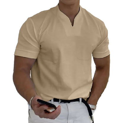 💪👔Tricou polo sport supradimensionat pentru bărbați, confecționat din bumbac elastic