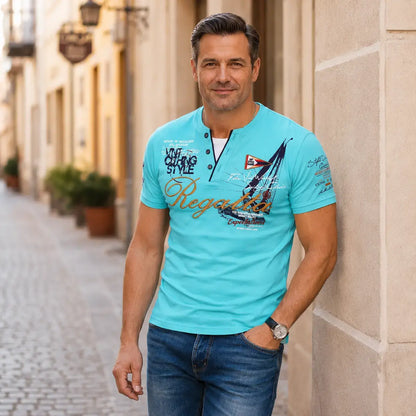 😍【S-5XL】Un tricou bărbătesc elegant cu imprimeu - perfect pentru orice ocazie