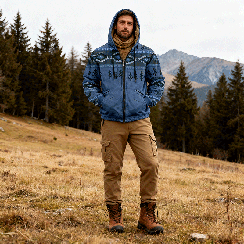 【Polovičná cena na jeseň a zimu】Pánska jesenná a zimná bunda, vysokokvalitný voľný štýl, hrubý plyš, teplá a pohodlná