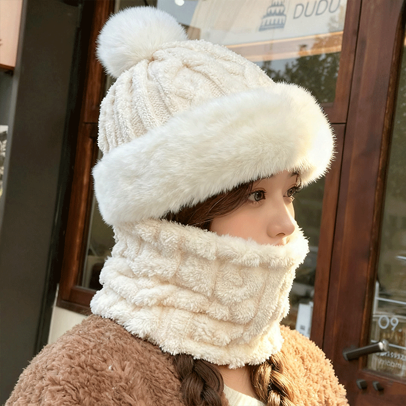 🔥【Ograniczony czas - połowa ceny】🔥🐏Nowy model czapki i szalu, grube i puszyste, odporne na wiatr i chłod