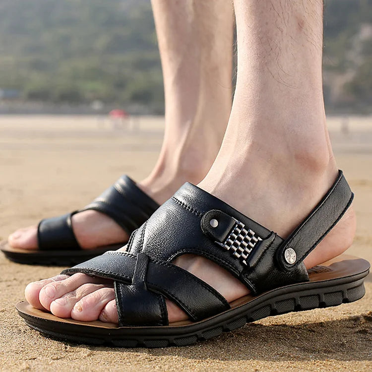 🔥💥【38-48】2026 Sandale casual din piele, la modă nouă, pentru bărbați