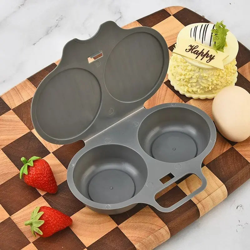 🎁 2 bucăți doar 129 lei 💥 Vas pentru gătit ouă la microunde: design cu două compartimente, antiaderent și ușor de curățat 🏠