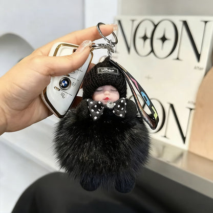😴🧸🚗Compra 1 y llévate 1 gratis🔥Colgante de coche muñeca dormida, llavero de peluche y dibujo animado