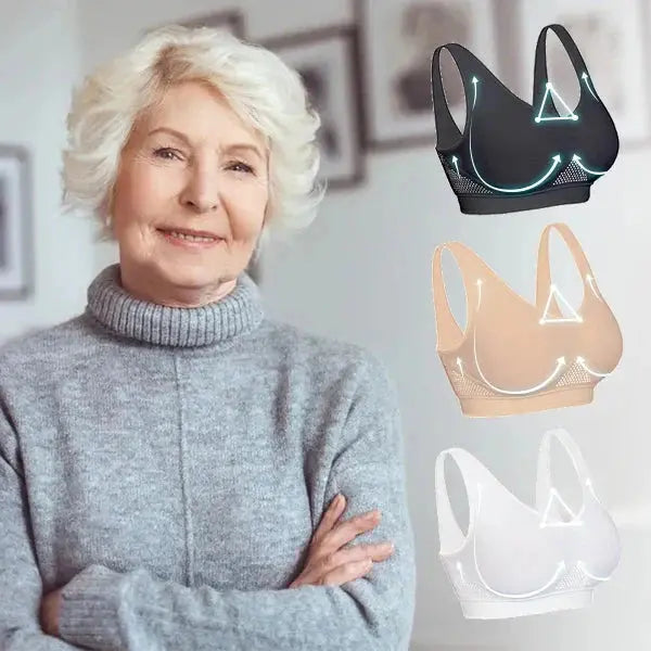 😍🎁【Pachet de 3 bucăți】✨ Sutien fără cusături pentru mărimi mari ❤️ Respirabil și răcoros 【40–120KG】🌬️💃