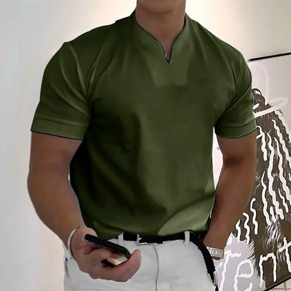 💪👔Tricou polo sport supradimensionat pentru bărbați, confecționat din bumbac elastic