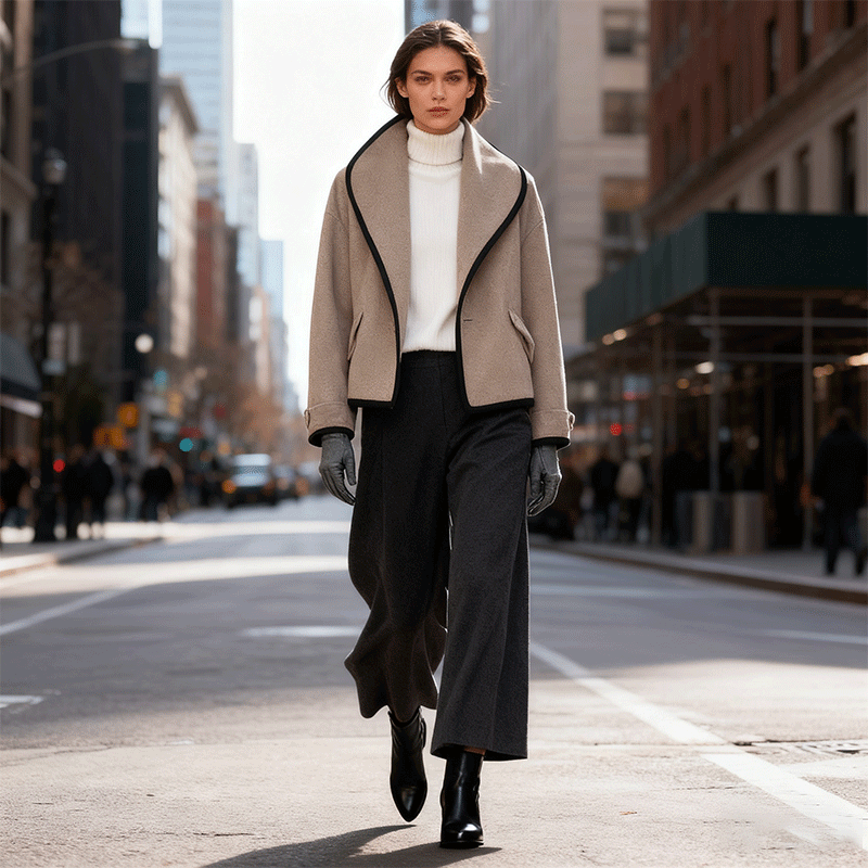 🥰【S-5XL】Nuevo abrigo de peluche multicolor de otoño-invierno, con gorro, cuello amplio y cuello Peter Pan