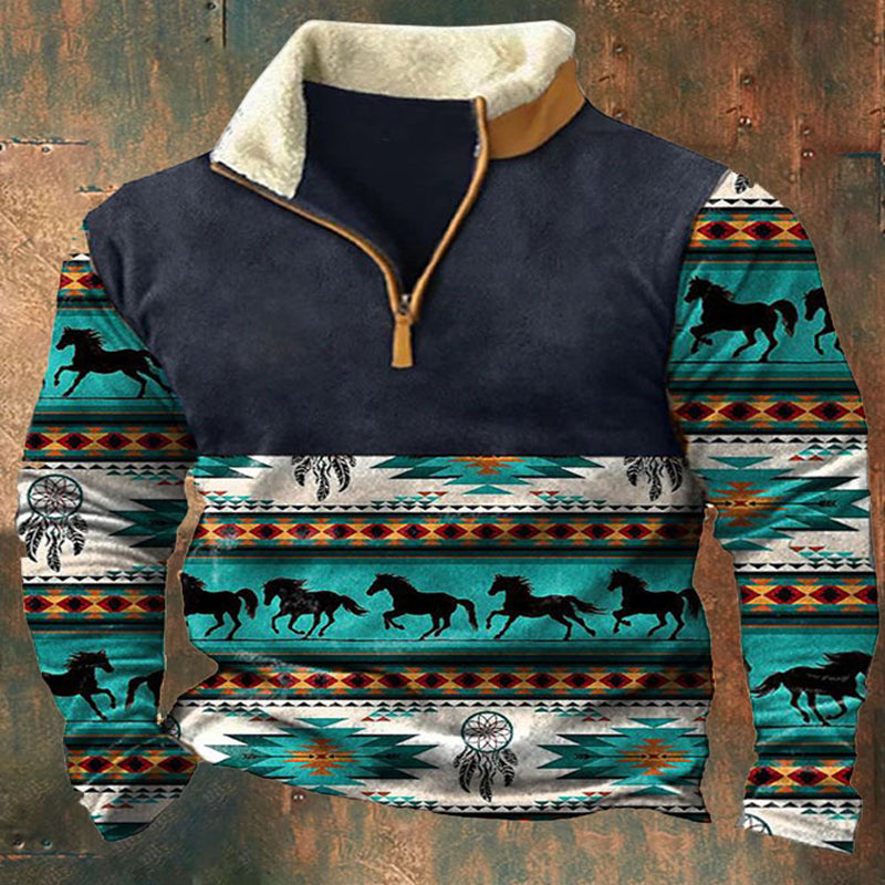 👕【35% ОТСТЪПКА】【S-4XL】2025 Есенно-зимен мъжки моден, топъл пуловер с дълъг ръкав и 3D щампа