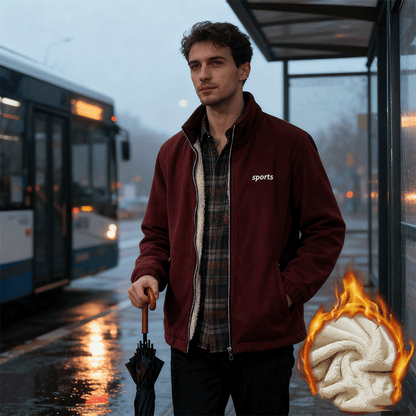 ⛄【Размери M-5XL】Нова мъжка дебела аksamitена kurtka с ягненски мех, за есен и зима