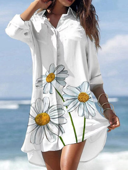 🌼 Rochie-cămașă, mărimi S–8XL – Model floral, colecția 2026