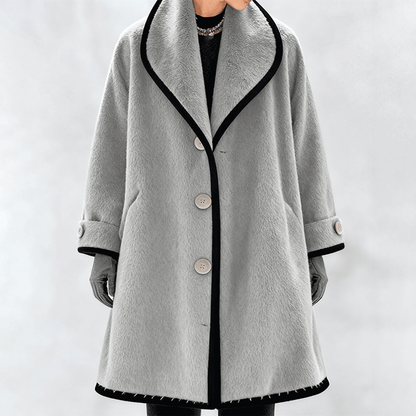 🥰【S-5XL】Nuevo abrigo de peluche multicolor de otoño-invierno, con gorro, cuello amplio y cuello Peter Pan