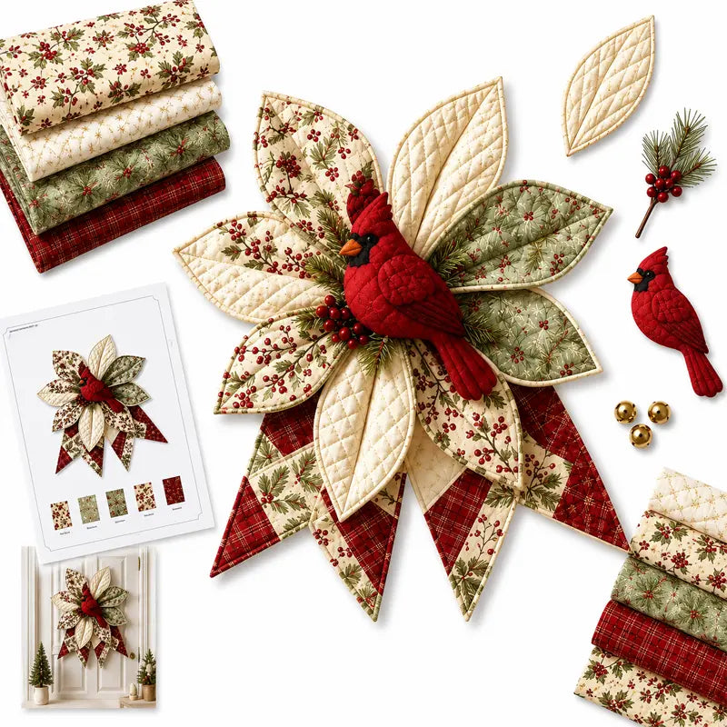 🎇🎄Kit de cusut pentru decor de ușă, cu design de Crăciun matlasat (7 modele)