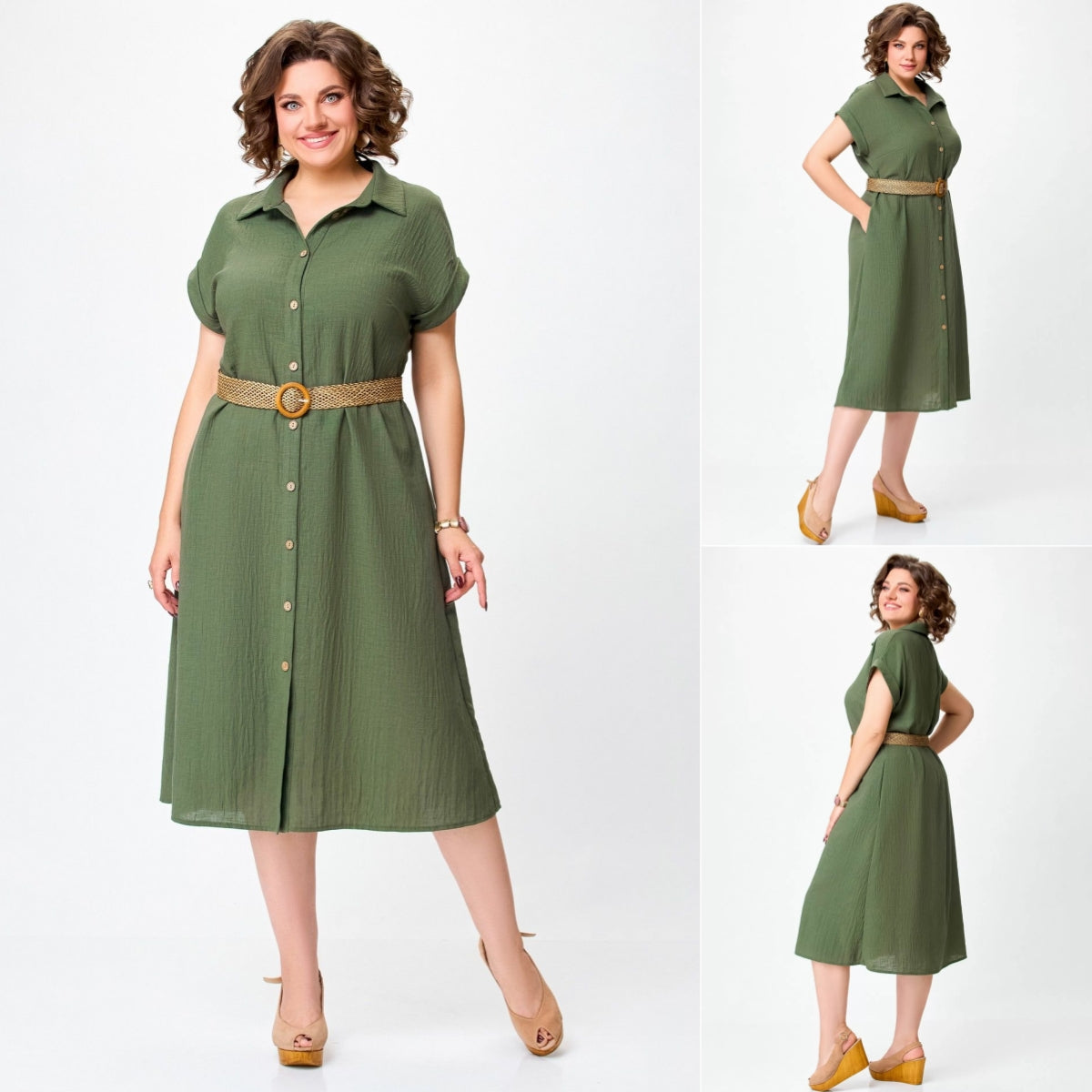 Oferta limitowana💥【S-5XL】Wygodna sukienka z kołnierzykiem i talią 2025 