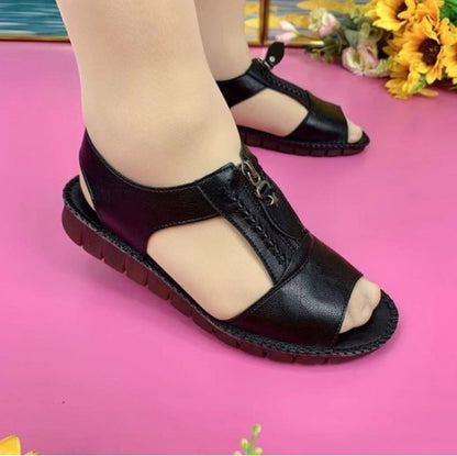 🔥🔥【Cumpărați 1 obțineți 1 gratuit】【35-43】 New Sandale noi Flat plat din piele naturală moale non-alunecare Soft Sole pantofi