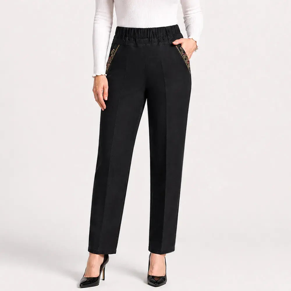 👖【L-5XL】Blugi de vară pentru femei, cu elasticitate înaltă, respirabili și confortabili, croială flatantă, ușor de combinat.