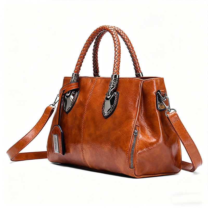 Γυναικεία ρετρο δερματική τσάντα Μποστън, με μαλαστή υφή, κατάλληλη για φορητότητα στο ώμο