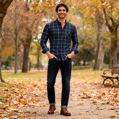 🔥【Αγοράστε 1, πάρετε 1 δωρεάν】👔【Μεγέθη L-5XL】Εαρινό-χειμερινή θερμή επιχειρηματική μπλούζα με μακριά μανίκια