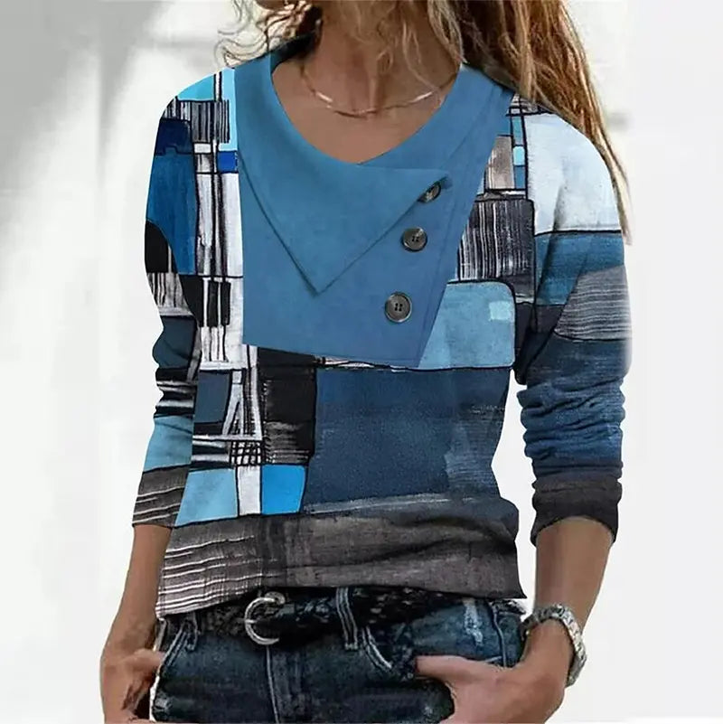 🍂【S-5XL】2026 Top modern cu mânecă lungă și imprimeu