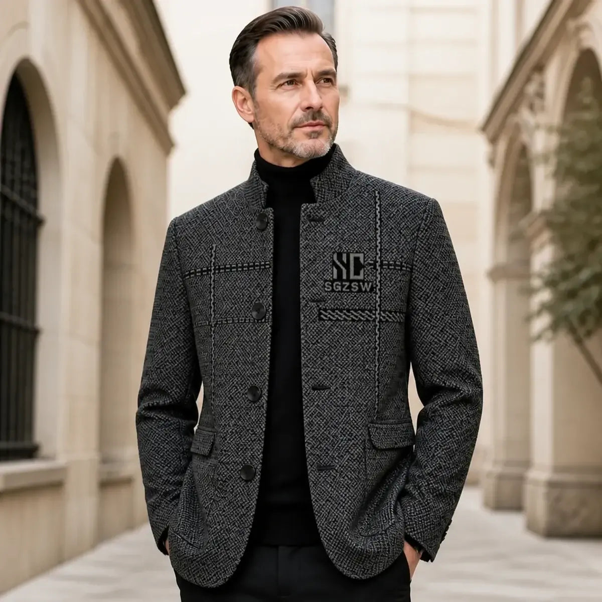 ✨Reducere de 50%! ✨Palton de iarnă pentru bărbați, cu croială 3D – gros, rezistent la vânt și indispensabil pentru vreme rece. ❄️
