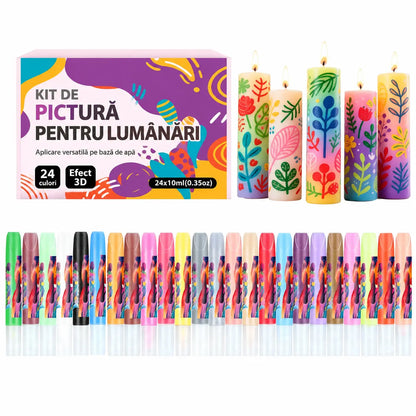 🎨【24 de culori într-o cutie】🥳💞Markere de pictură 3D pentru lumânări cu 24 de culori!