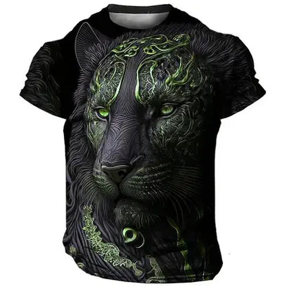 🔥Tricou bărbătesc nou cu mânecă scurtă și imprimeu 3D animal print 2026.
